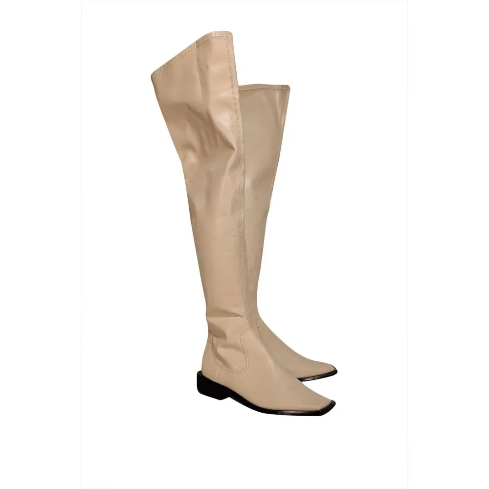 Schutz - Cream Napa Leather Tall Boots Sz 8.5
